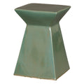 Upright Garden Stool with a Green Glaze