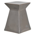 Upright Garden Stool with a Gray Glaze