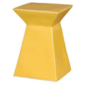 Upright Garden Stool with a Sun Yellow Glaze