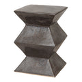 Zigzag Garden Stool with a Gunmetal Glaze