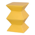 Zigzag Garden Stool with a Sun Yellow Glaze