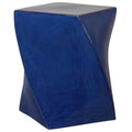 Twist Garden Stool with a Blue Glaze