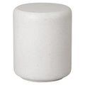 Caemen 17 in. Cylinder Terrazzo Garden Stool with a White Finish