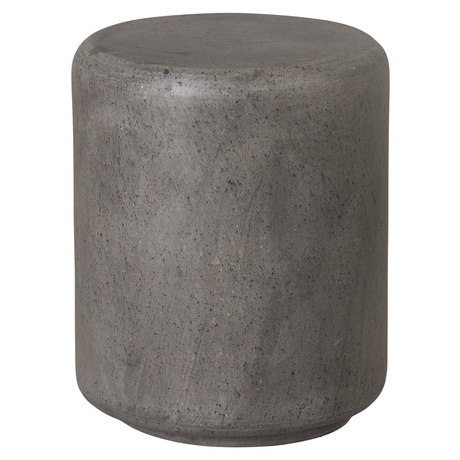 Caemen 17 in. Cylinder Terrazzo Garden Stool with a Gray Finish