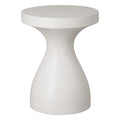 Caemen 20 in. Teardrop Terrazzo Garden Stool with a White Finish