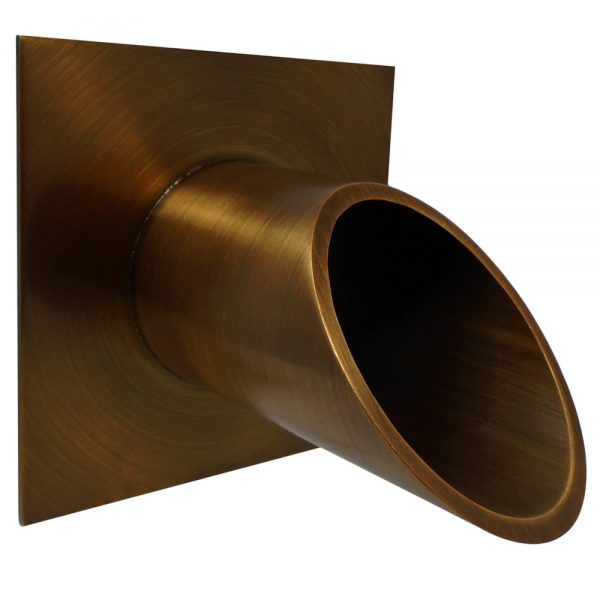 Deco Wall Scupper w/ Square Backplate - 2.5"
