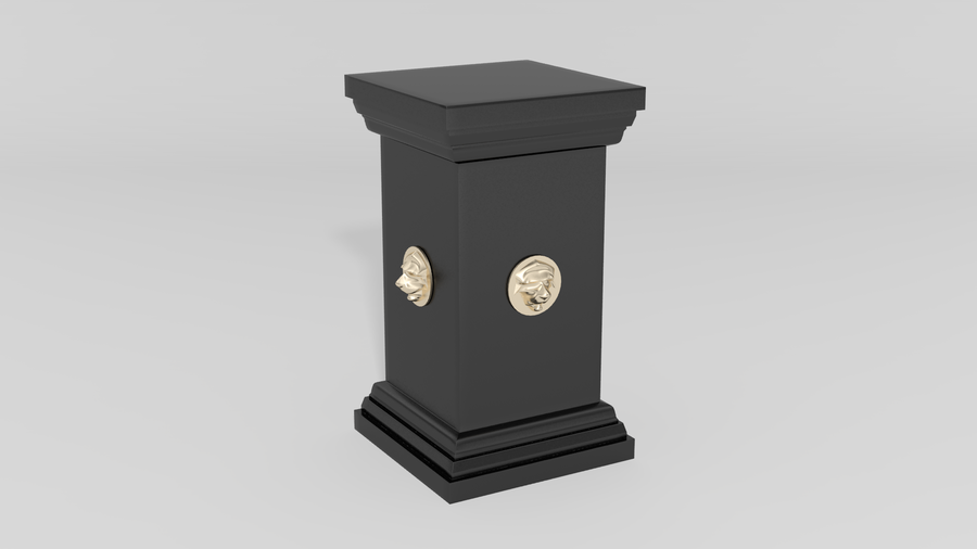 Plinth Pedestal with Lion's Mask