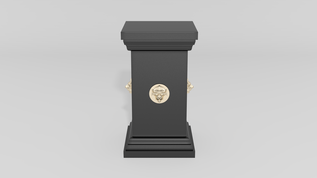 Plinth Pedestal with Lion's Mask