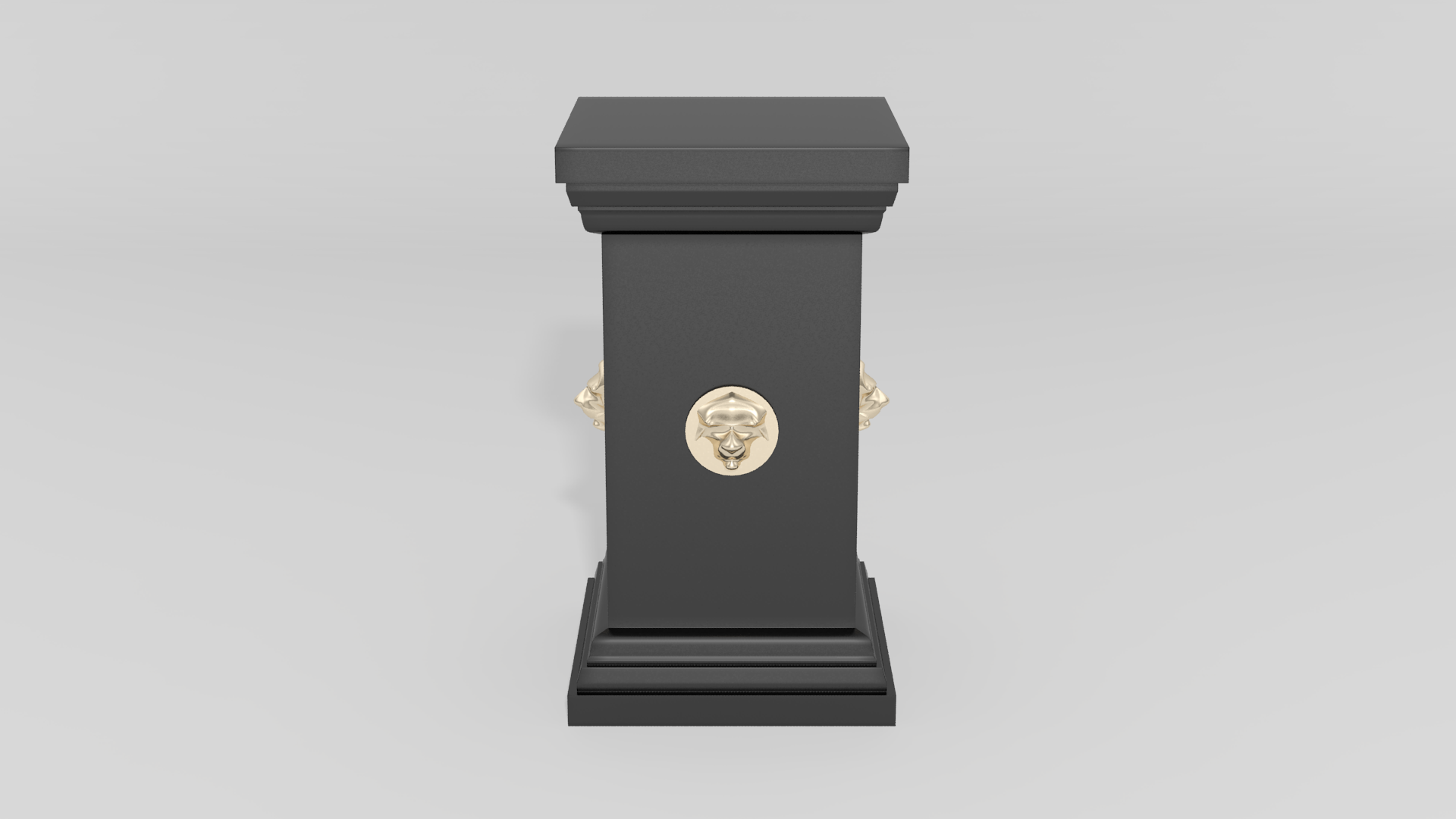 Plinth Pedestal with Lion's Mask