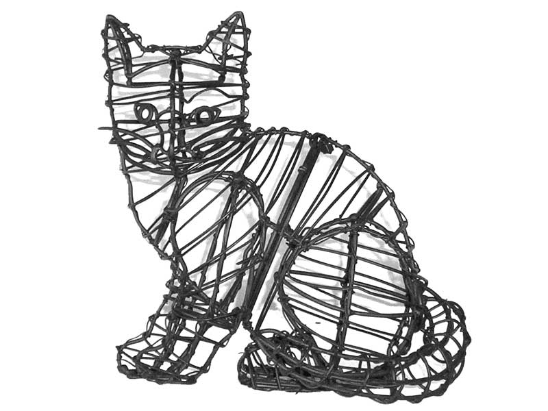 9 Inch Kitten Sitting Garden Topiary Frame