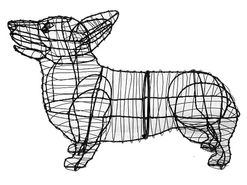 17 Inch Corgi Garden Topiary Frame