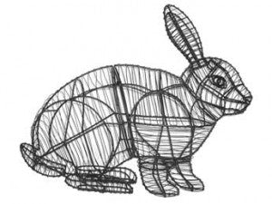 13 Inch Hopping Rabbit Garden Topiary Frame