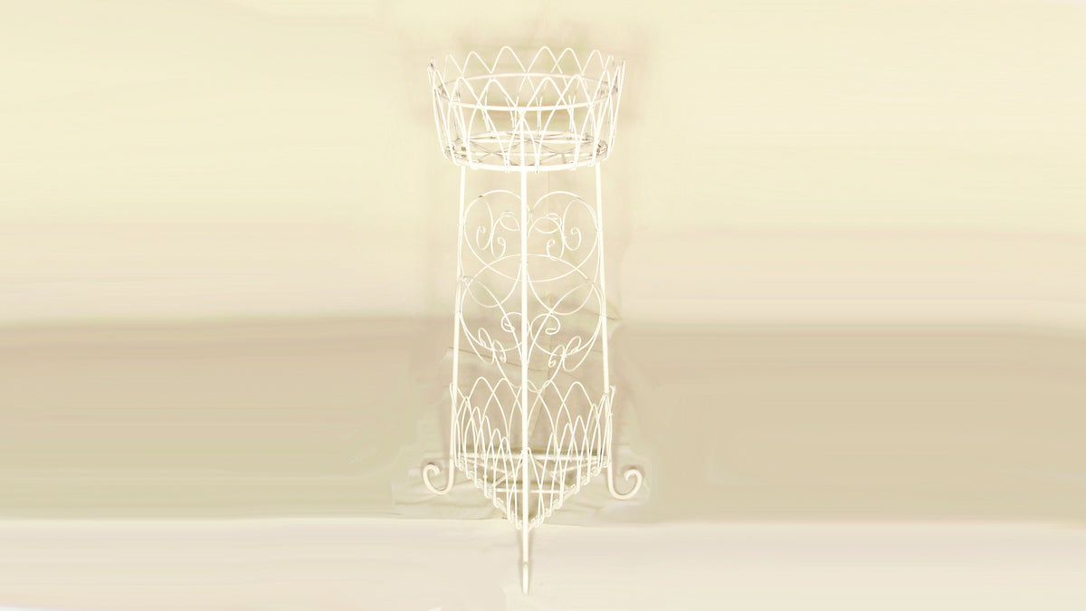 Victorian Wire Basket Plant Stand