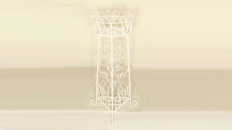Victorian Wire Basket Plant Stand