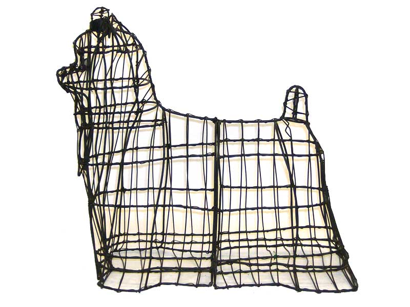 15 Inch Lit Yorkie Garden Topiary Frame