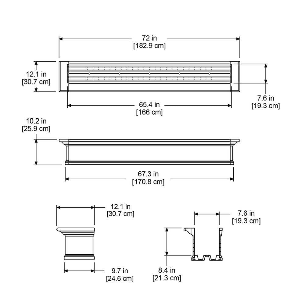 Yorkshire 6FT Window Box - White