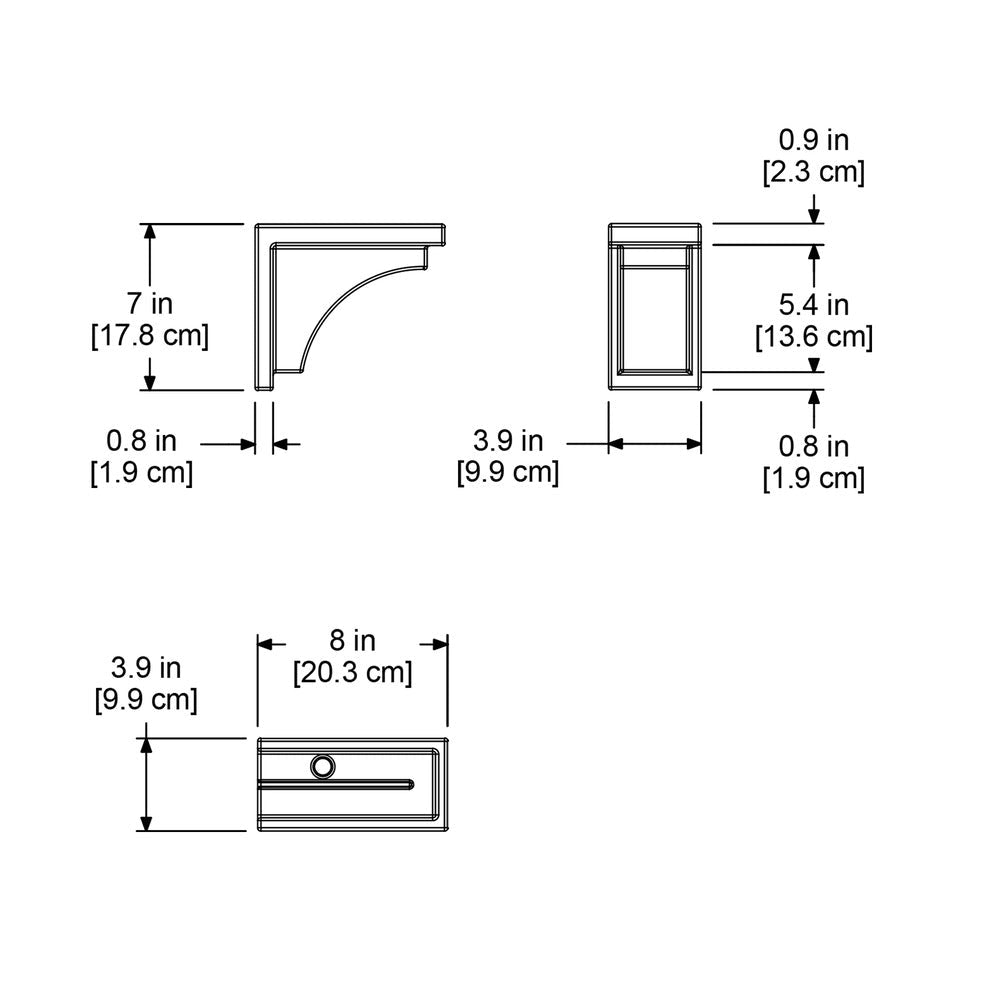 Nantucket Decorative Brackets - Black (2pk)