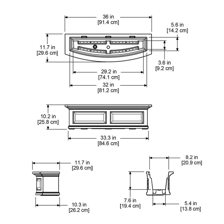 Nantucket 3FT Window Box - Espresso
