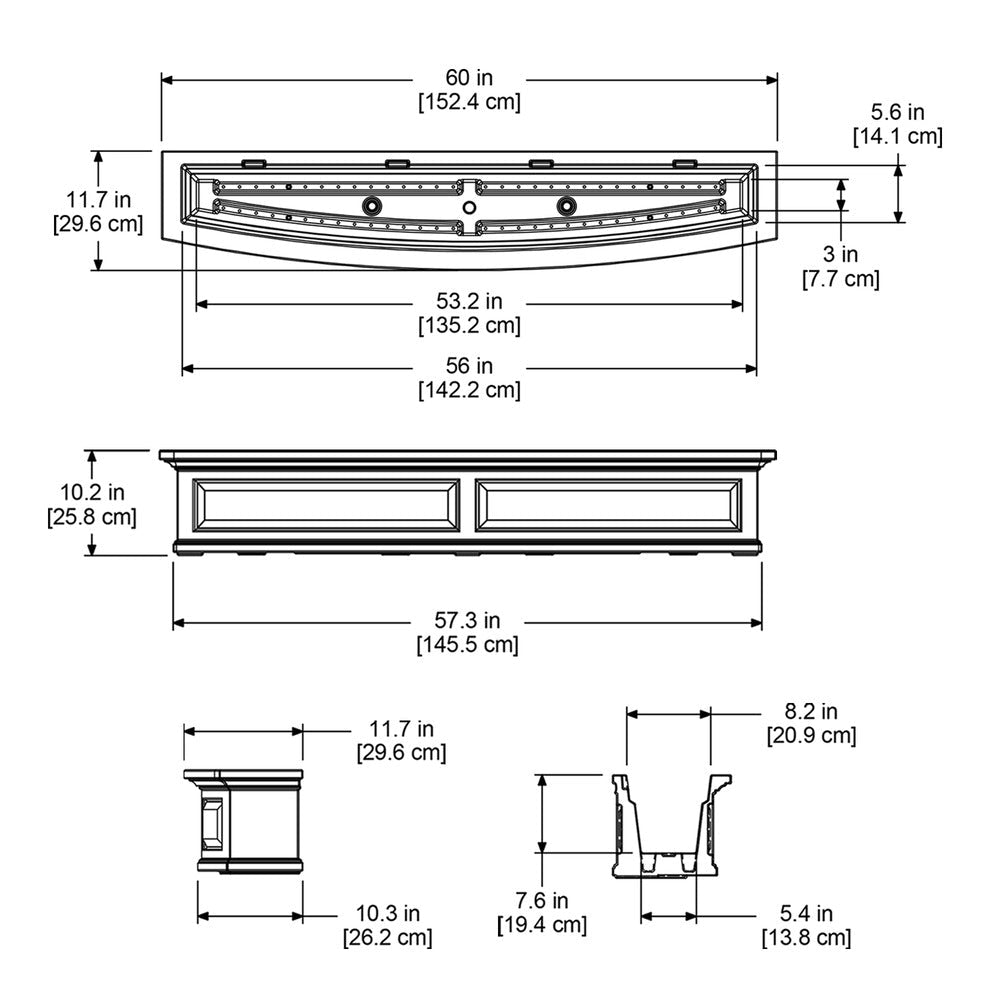 Nantucket 5FT Window Box - Graphite Grey
