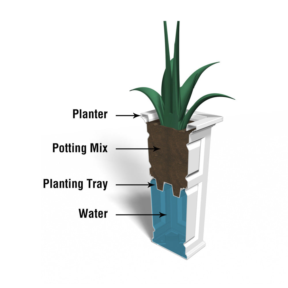 Nantucket 32" Tall Planter - Espresso