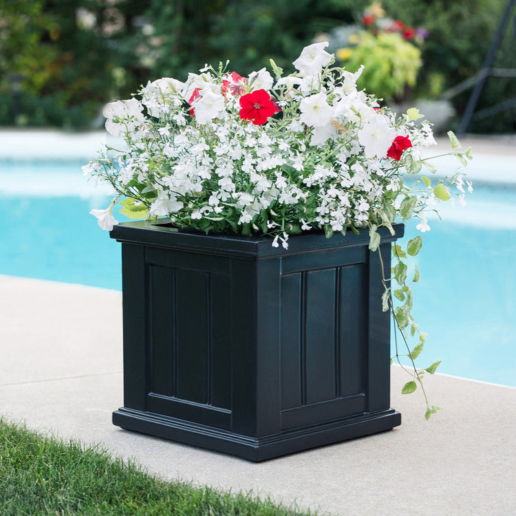 Cape Cod 14x14 Square Planter  - Black
