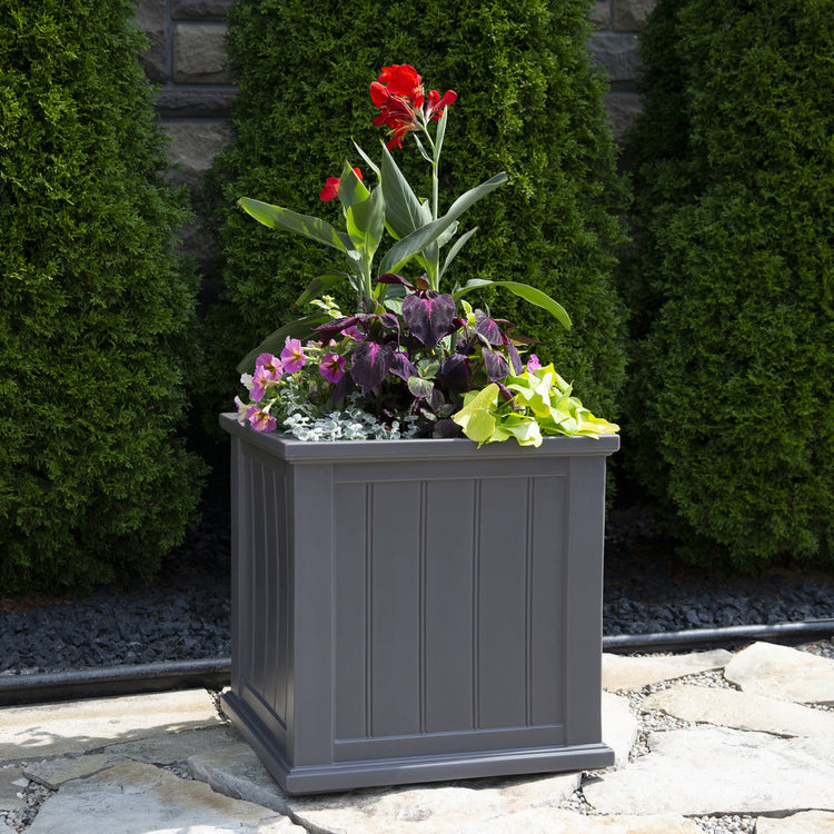 Cape Cod 20x20 Square Planter - Graphite Grey