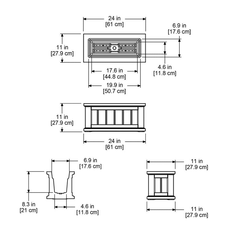 Cape Cod 24x11 Planter - White