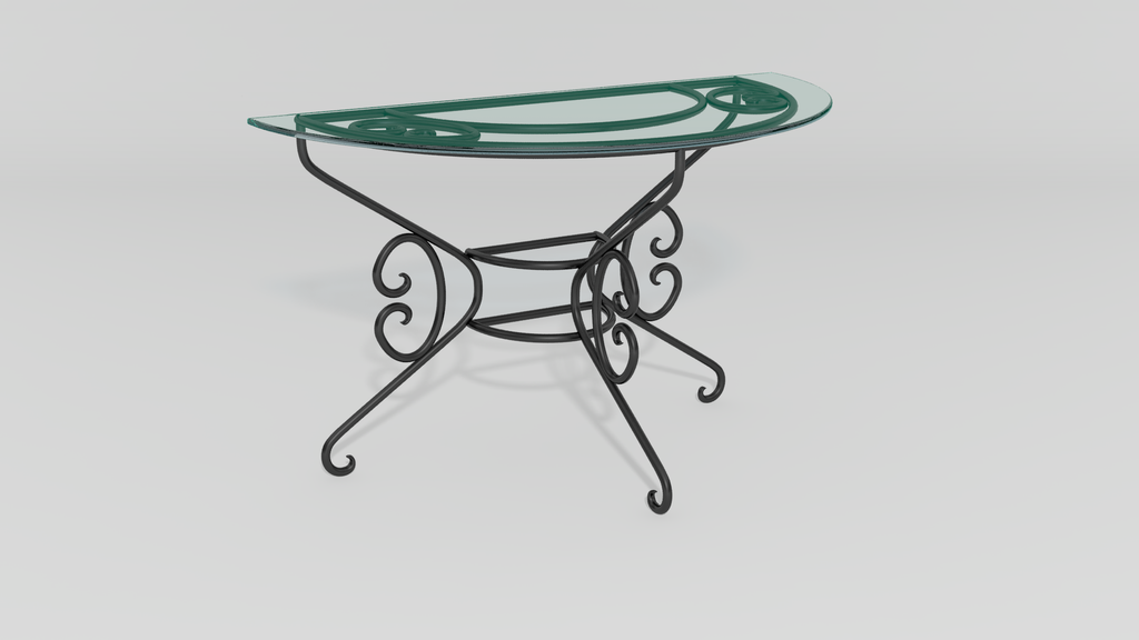 French Country Demilune Console Base