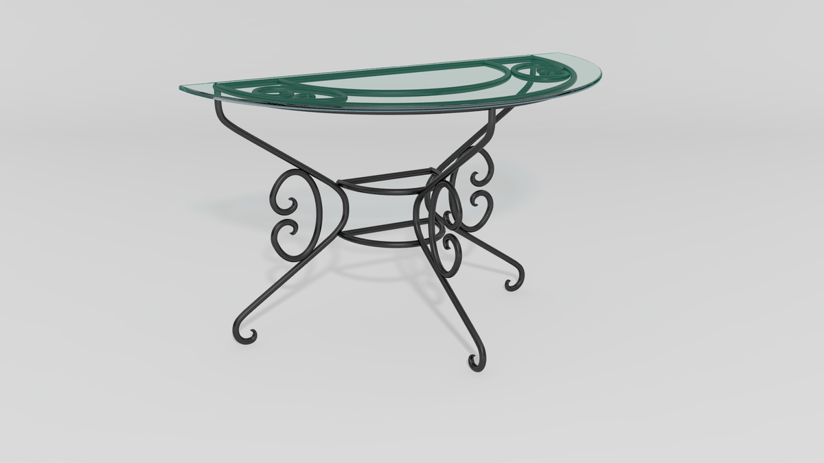 French Country Demilune Console Base