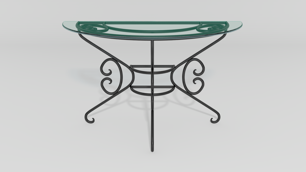 French Country Demilune Console Base