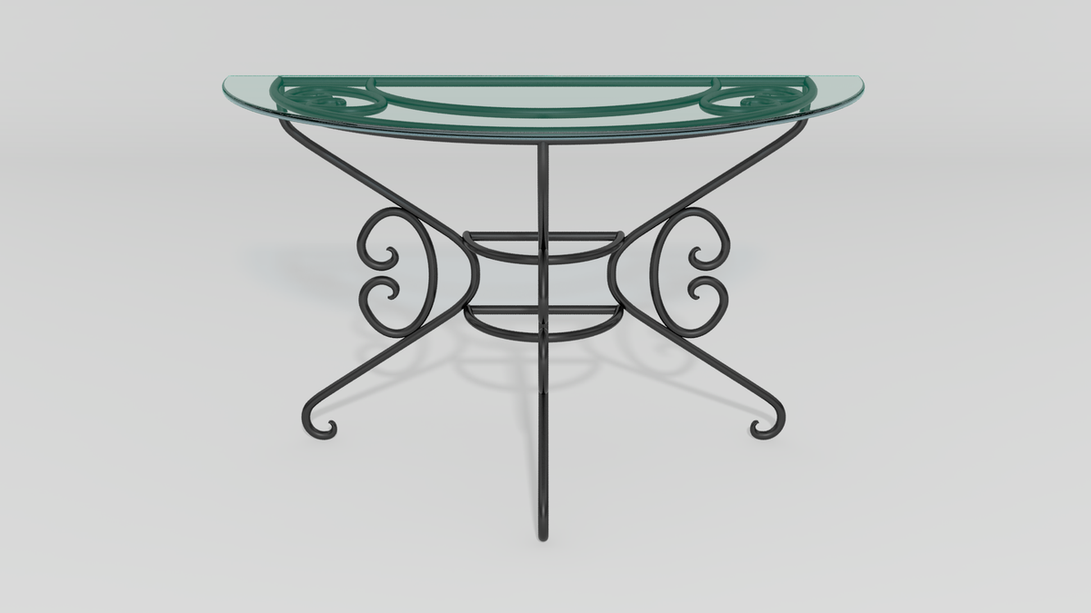 French Country Demilune Console Base