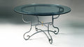 French Polished Steel Round Table Base