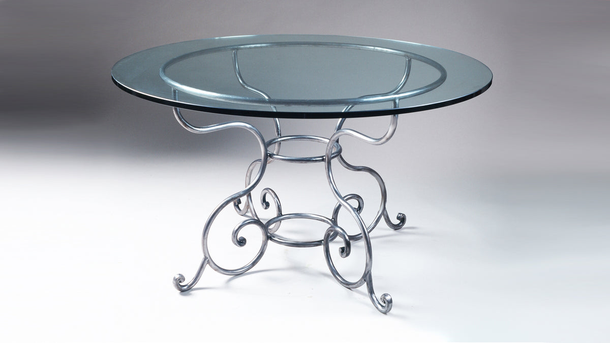 Baroque Polished Steel Dining Table Base
