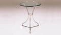 French Polished Steel Round Café Table Base