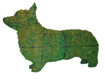 17 Inch Mossed Corgi Garden Topiary Frame