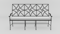 Highstreet Chippendale Bench, front view, black finish