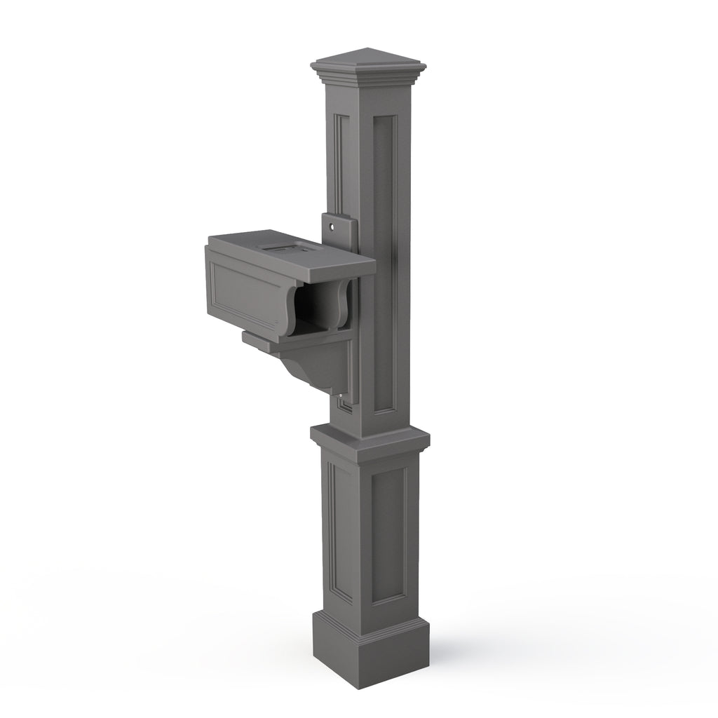 Rockport Single Mailbox Post - Graphite Gray