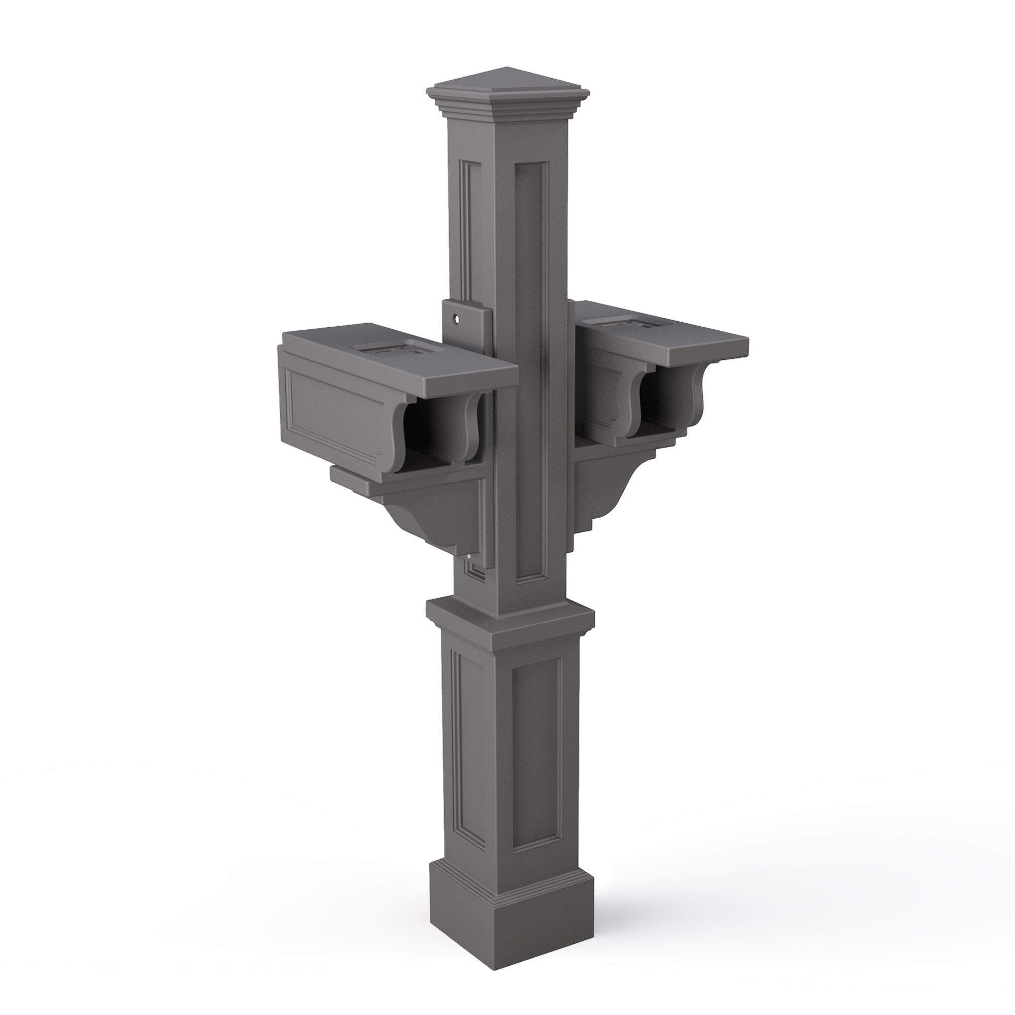 Rockport Double Mailbox Post - Graphite Gray