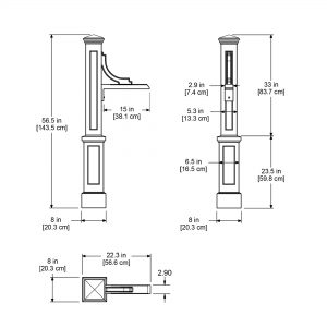 Woodhaven Address Sign Post - Black