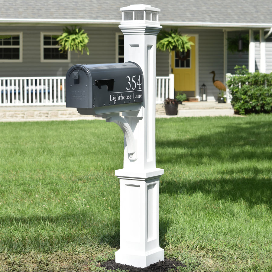 Newport Plus Mailbox Mailpost - White