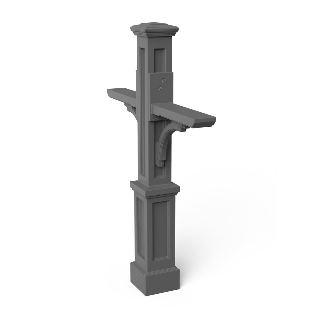 Newport Plus Double Mailbox Mailpost - Graphite Gray
