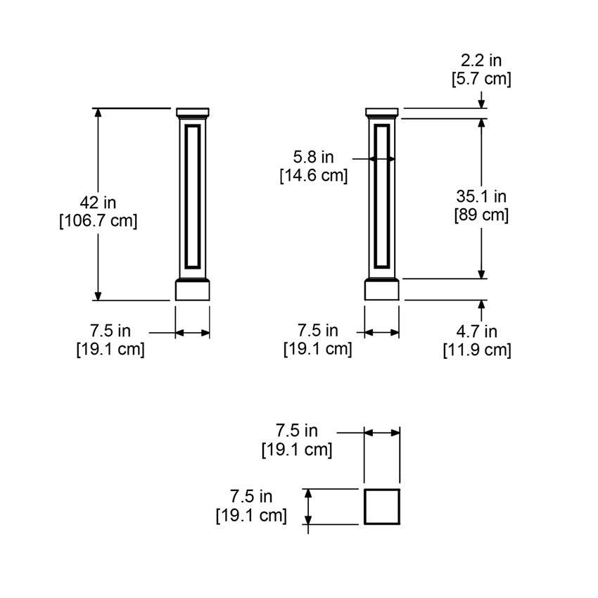 Rockport Single Mailbox Post - Graphite Gray