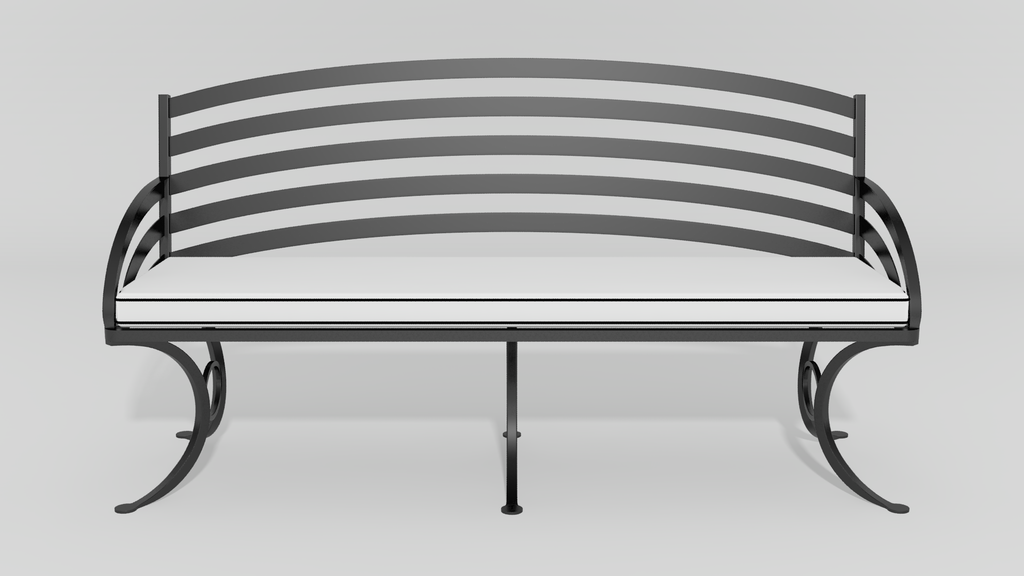 Provence Garden Bench, front view, black finish