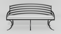 Provence Garden Bench, front view, black finish