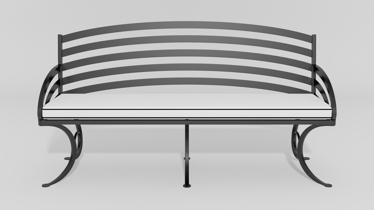 Provence Garden Bench, front view, black finish