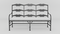 French Ladderback Bench, front view, black finish