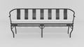 Ming Garden Bench, front view, black finish