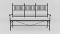Faux Bamboo Garden Bench, front view, black finish