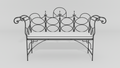 Chateau Wire Bench, front view, black finish