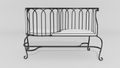 Regency Tete-a-Tete Bench, front view, black finish